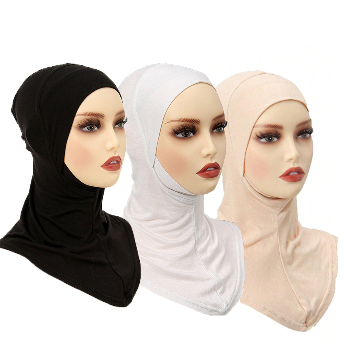 3 pièces casquette intérieure musulmane Hijab pour femmes solide sous-écharpe Hijab sous-capuchon écharpe Turban chapeau islamique Hijabs prêt à porter couvre-chef