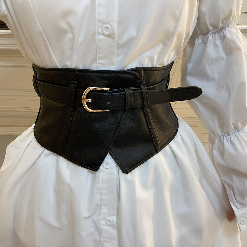 Ceintures larges à boucle ardillon classique, ceinture élastique noire en PU, Corset tendance, ceinture Waspie, robe classique, manteau, ceinture pour femmes et filles