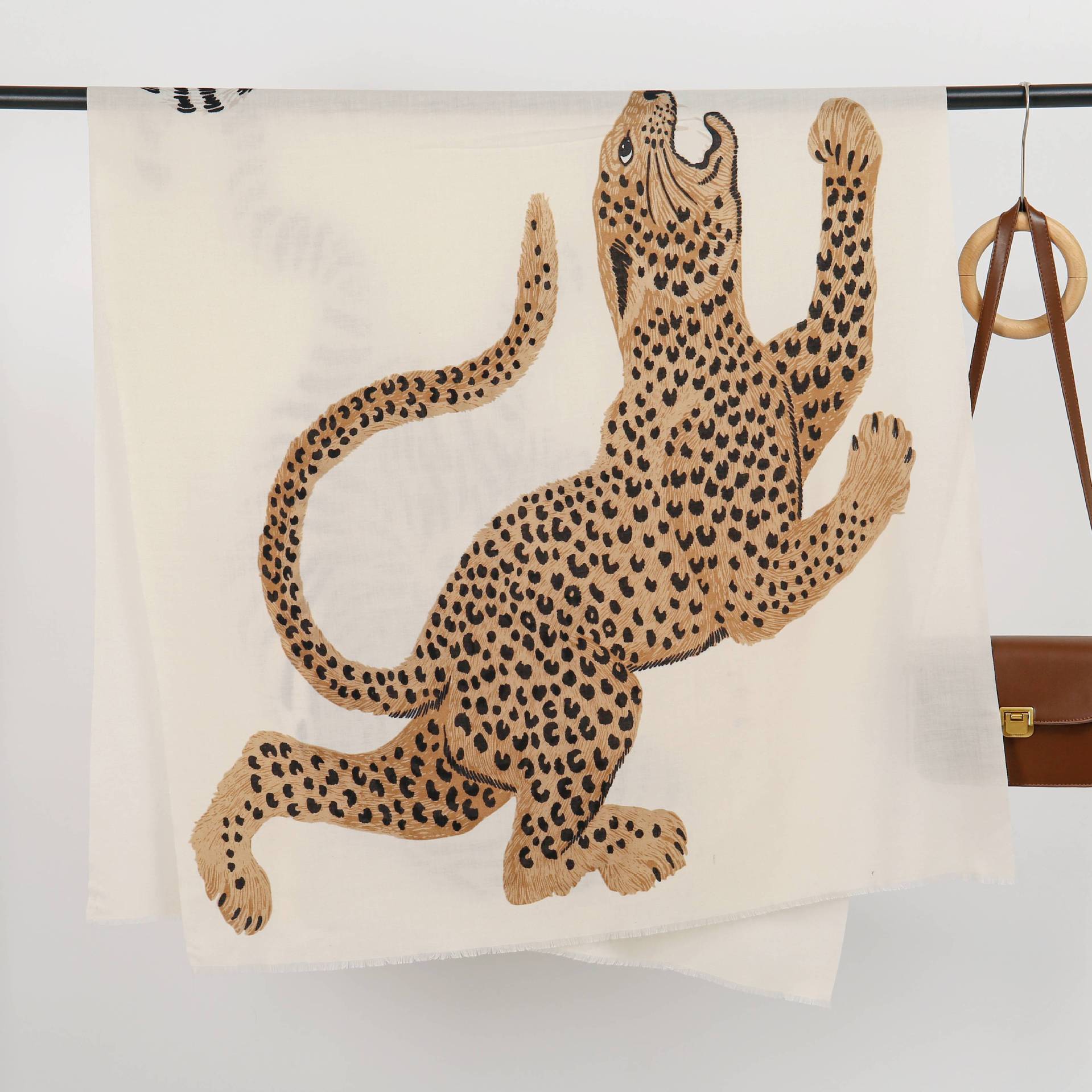 Écharpe de luxe pour femme, imprimé léopard et tigre, châle doux, écharpe vintage à motif animal, écharpes de cou surdimensionnées et respirantes pour tenue quotidienne