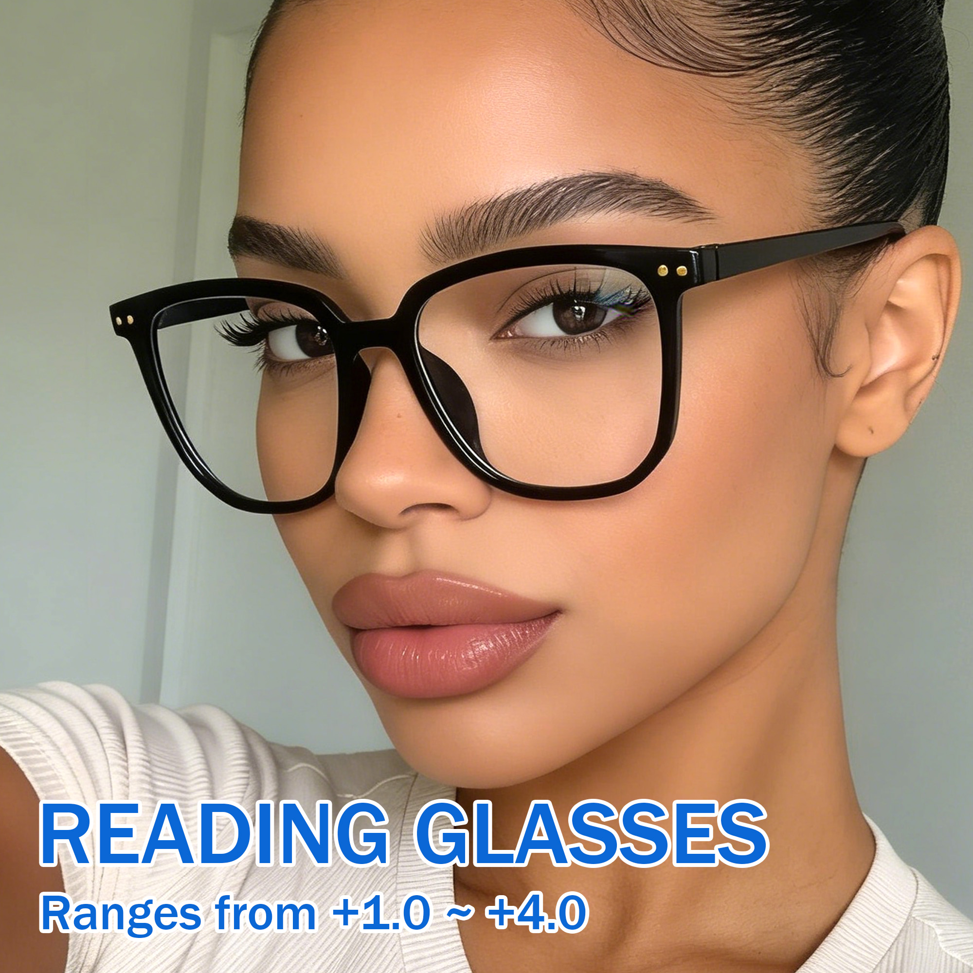 Grands lunettes de lecture carrées, lunettes de lecture à la mode, lunettes de lecture classiques pour femmes et hommes pour lire des livres +1.0 à +4.0