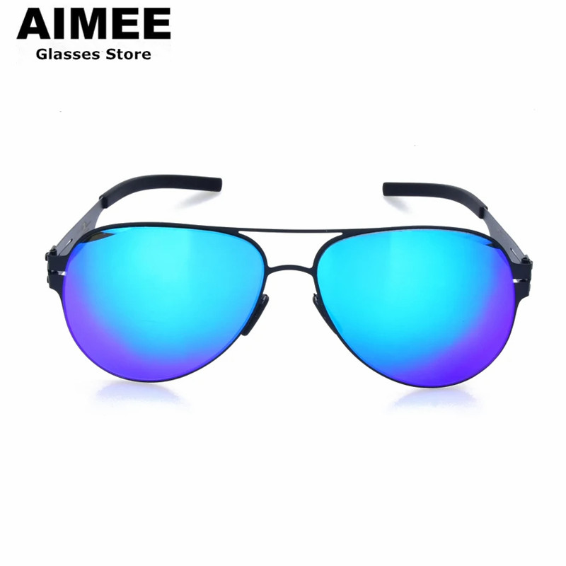 Lunettes de soleil polarisées sans vis pour hommes et femmes, lunettes de soleil de protection UV à la mode, lentille optique colorée, créateur de marque pilote, nouveau