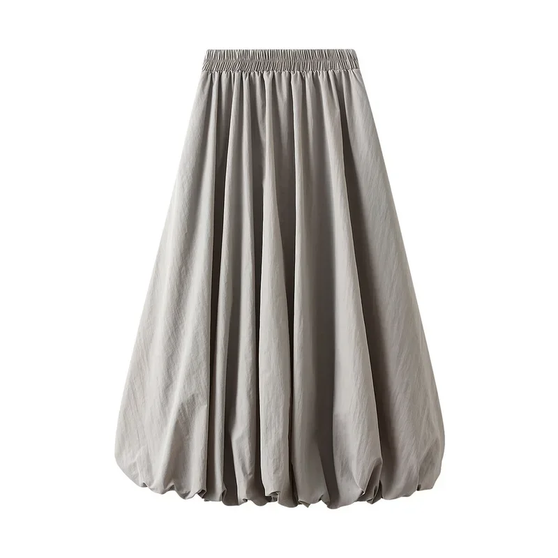 Jupes longues ballon pour femmes, Style de rue, couleur unie, taille haute élastique, fluide, ample, Cargo, vêtements esthétiques Grunge pour femmes