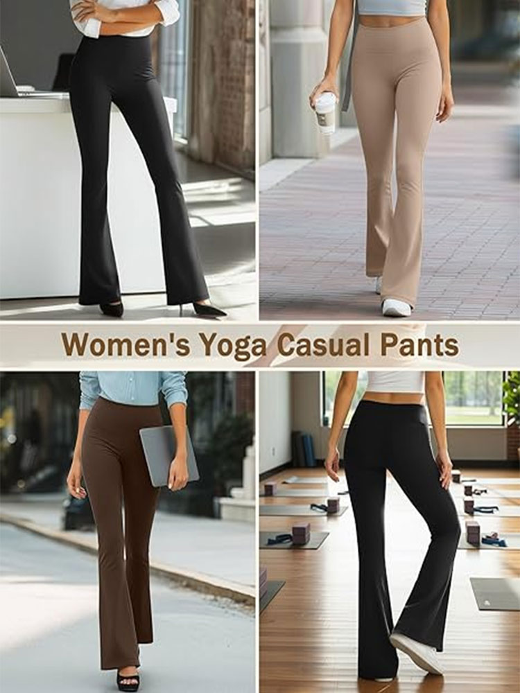 Nouveau style 2026 : Pantalon bootcut taille haute polyvalent à jambe large, décontracté, pour un look plus long et élancé, idéal pour les silhouettes fines.