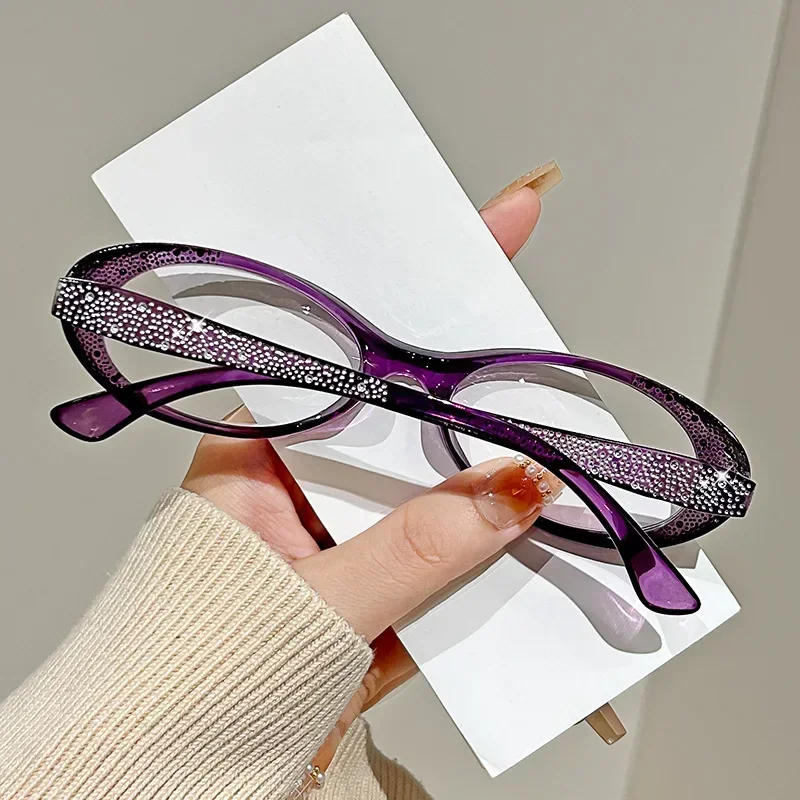 Lunettes de lecture de luxe en diamant pour femmes, tendance, nouvelles lunettes de vue lointaine pour hommes et dames, lunettes bloquant la lumière bleue 0 + 1.0 à + 4.0