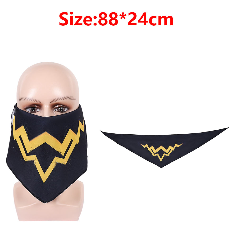 Accessoires de costume de Bowser, écharpe et masque imprimés noir et jaune, accessoires de film d'animation pour hommes adultes, Halloween, carnaval