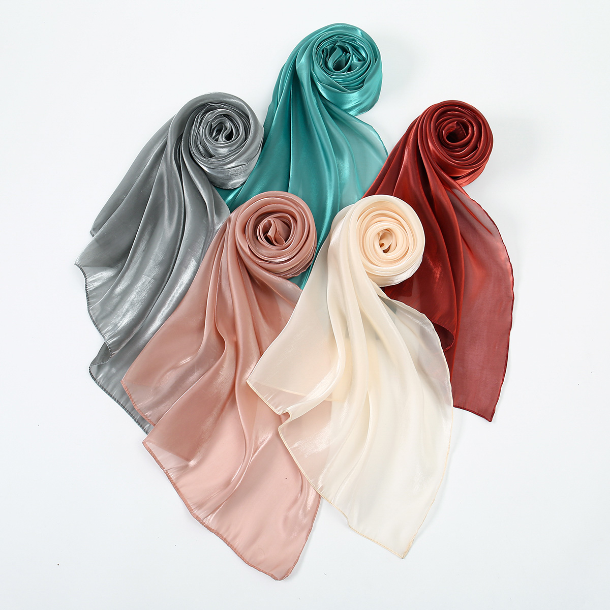 Foulard Hijab musulman brillant pour femmes, basique, solide, semblable à de la soie, élégant, scintillant, doux, châle arabe, Turban, bandeau Bandana