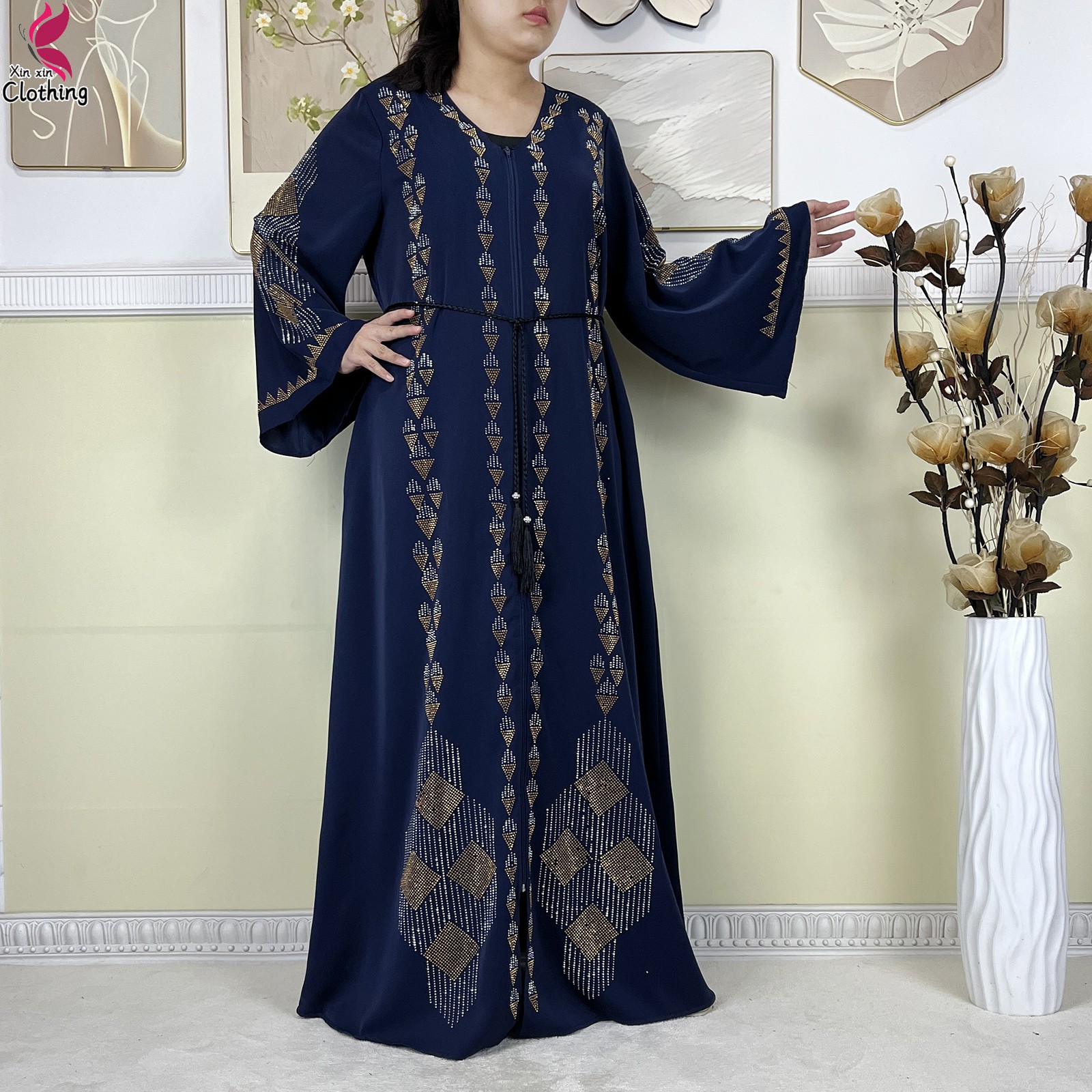 Robes élégantes pour femmes, dernière mode 2025, manches longues, en mousseline de soie, robe de Dubai pour femmes, cardigan à fermeture éclair, abaya africaine, vêtements traditionnels