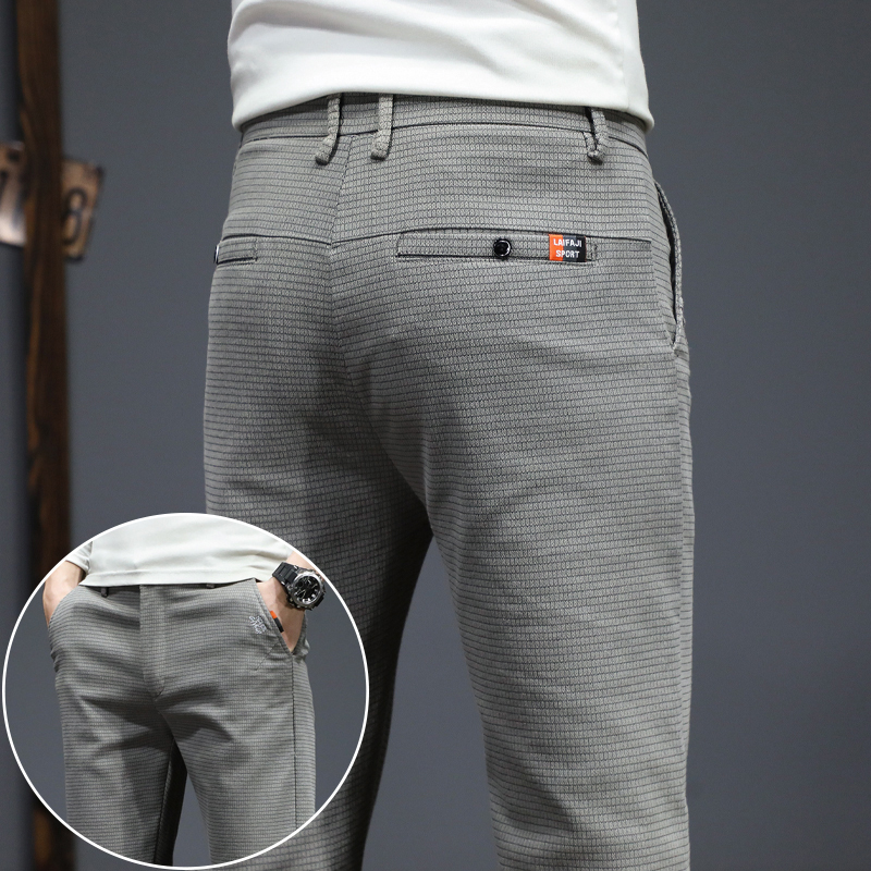 Automne hiver nouveaux pantalons décontractés pour hommes mode coréenne Stretch droit pantalon ajusté haute qualité pantalons de survêtement couleur unie mâle