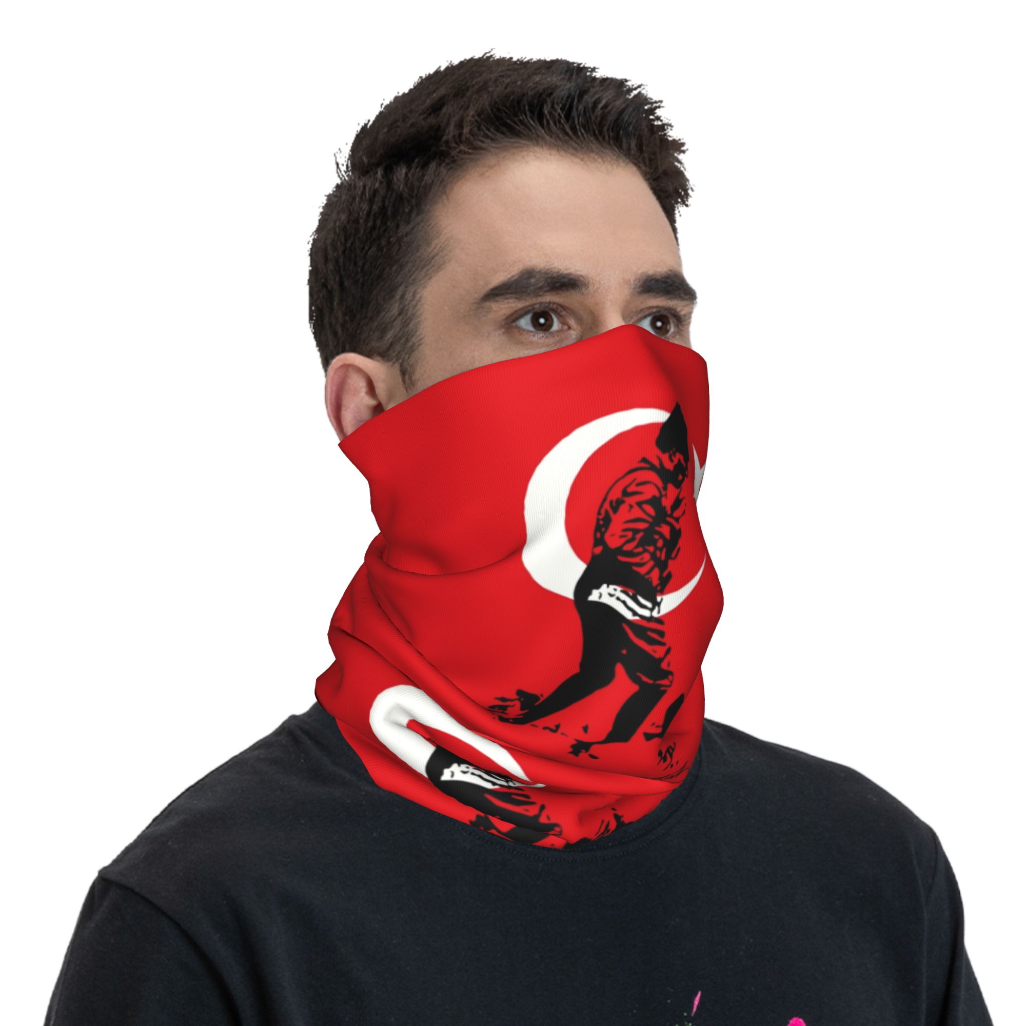 Turquie Mustafa Kemal Ataturk Bandana cache-cou coupe-vent visage écharpe couverture hommes femmes drapeau turc bandeau Tube cagoule