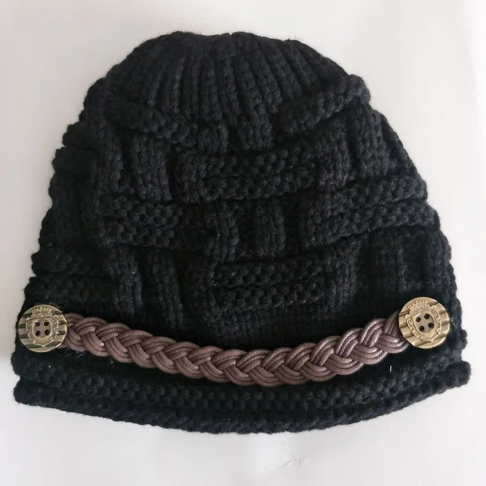 Chapeau tricoté en laine chaude d'hiver avec ceinture à friser mignonne, Protection des oreilles Hip Hop, casquette à la mode, vente en gros