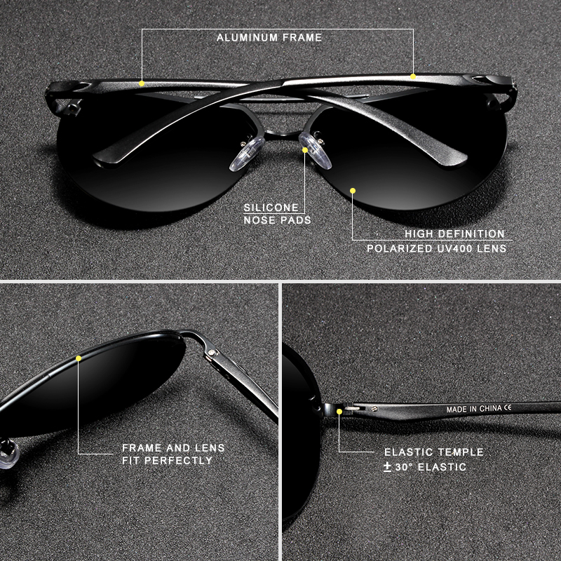 KINGSEVEN 2024 aluminium magnésium polarisé lentille sans monture lunettes de soleil pour hommes haute définition rétro lunettes pour femme Sports de plein air