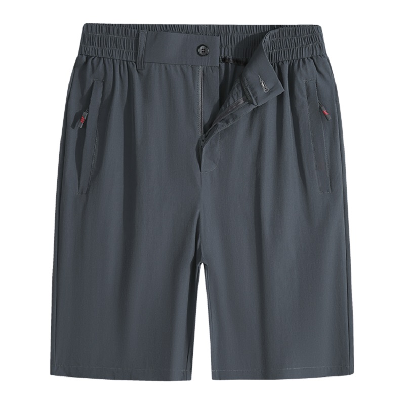 Shorts décontractés pour hommes grande taille 8XL, longueur au-dessus du genou, Bermuda, taille élastique, poche zippée, tissu en soie glacée, vêtements de golf, tailles grandes 44 46.