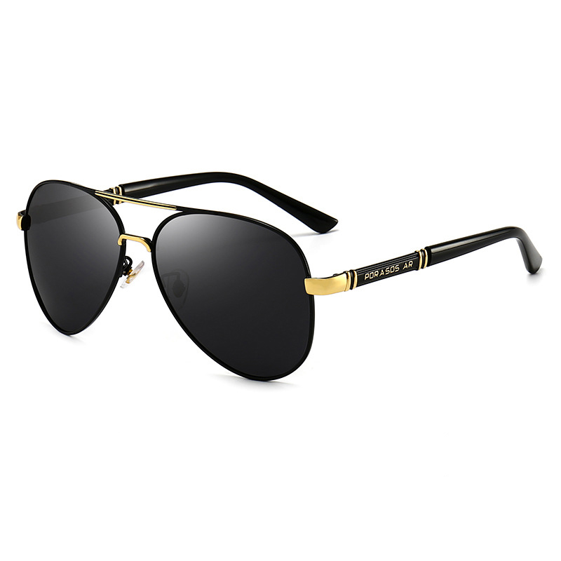 Lunettes de soleil classiques Big Pilot pour hommes et femmes, lunettes de soleil d'aviation en métal noir de luxe, lunettes de soleil de mode masculine pour la conduite, les vacances, protection UV400