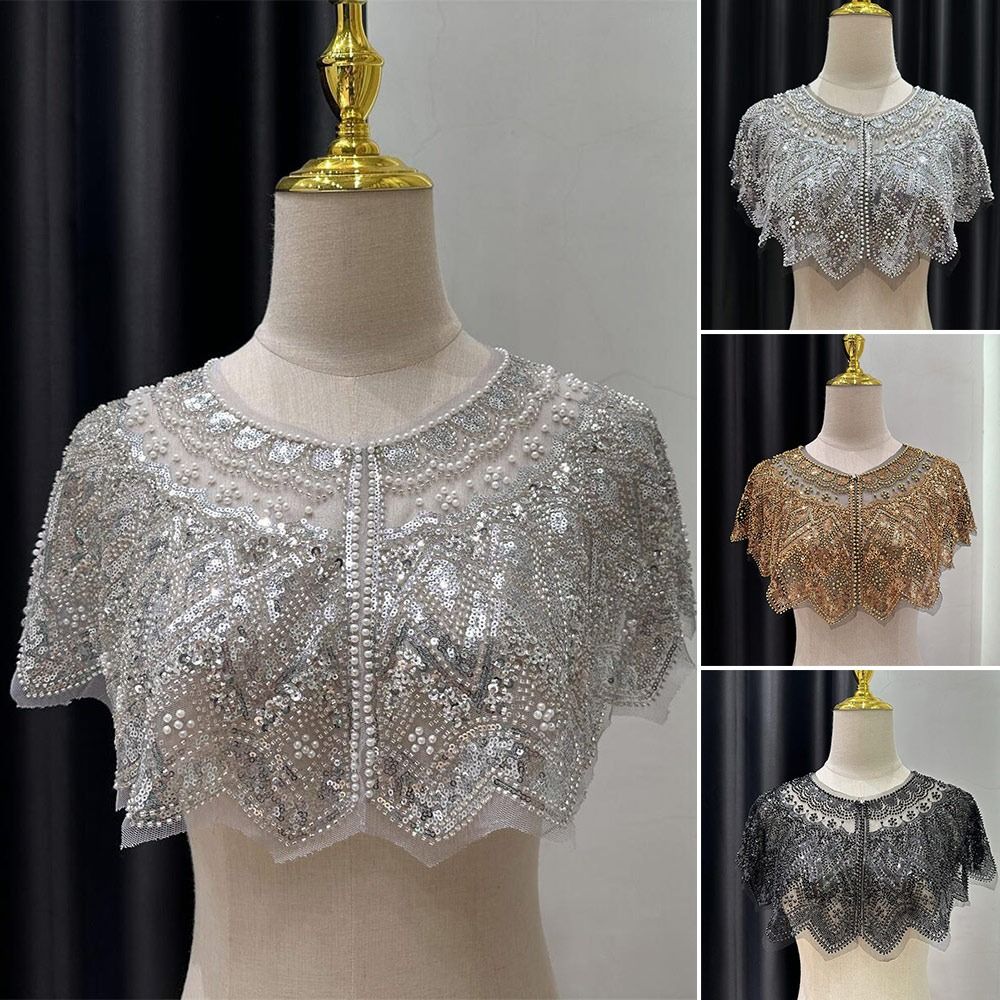 Élégant châle à sequins orné de perles, style Charleston des années 20, pour soirée, vêtement d'extérieur court pour femme