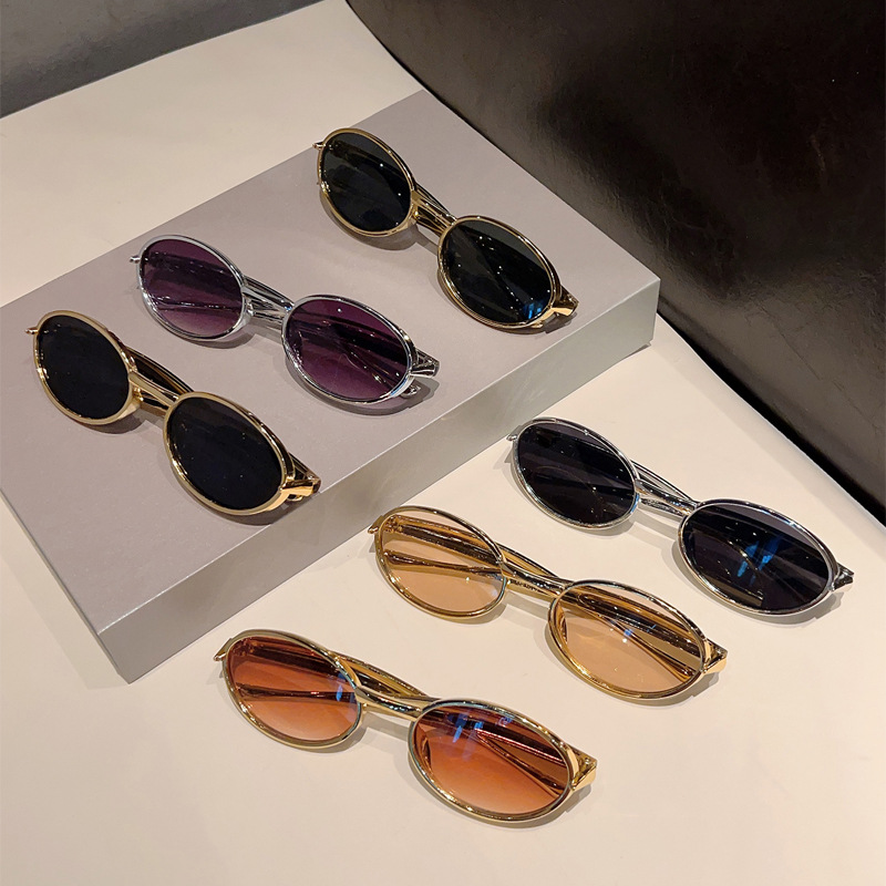 Lunettes de soleil ovales vintage pour femmes, style rétro, décontractées, pour l'extérieur, nouvelle marque, design en alliage, pour la conduite, protection UV400