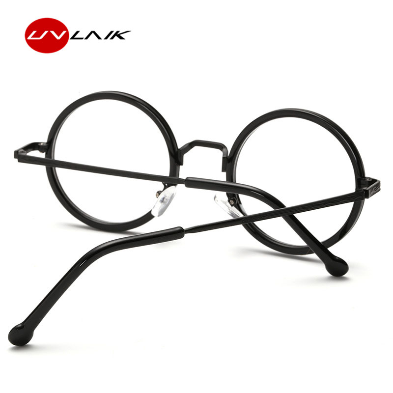 UVLAIK-Monture de lunettes rondes rétro pour hommes et femmes, lentille transparente, lunettes de myopie, vintage, optique, délinquants