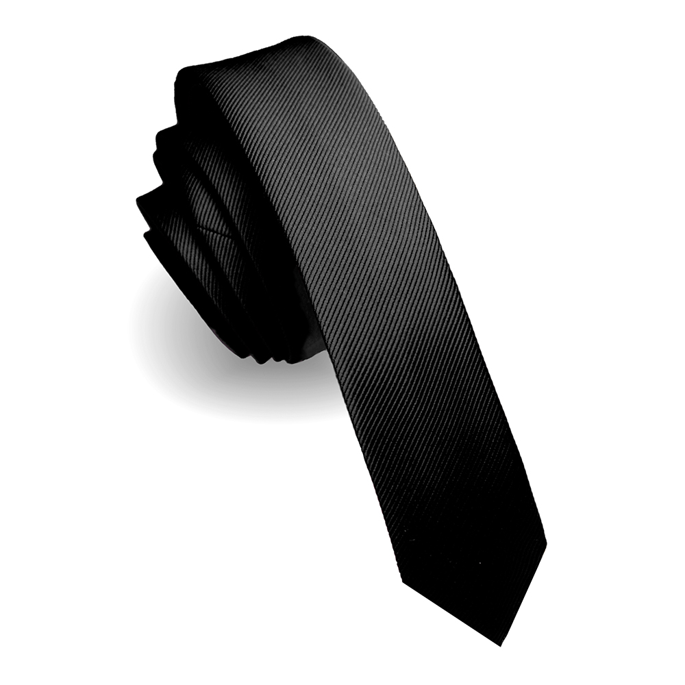 KAMBERFT mode décontracté 4 cm mince soie cravate couleur unie noir rouge cravates à la main hommes tissé maigre cravate pour la fête de mariage