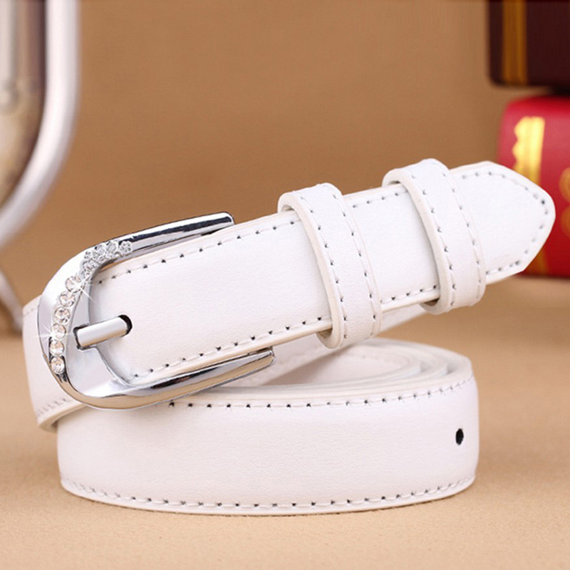Ceinture de pantalon en cuir PU pour femmes, solide, Vintage, boucle ardillon, tendance, blanche, mode, haute qualité, T067