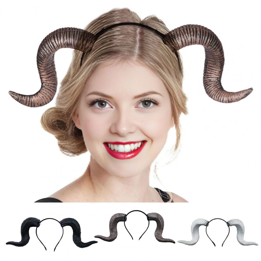 Bandeau en corne de chèvre, cornes du diable gothiques, cerceau pour cheveux, accessoires pour cheveux, pour fête d'halloween, événements de Cosplay