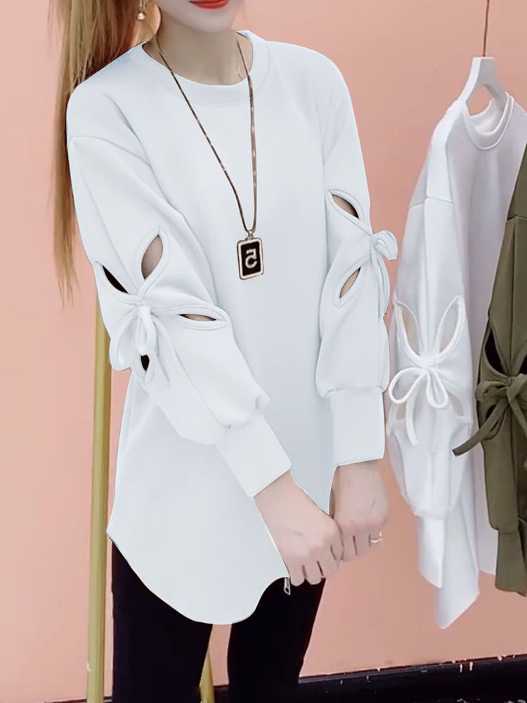 Femme T-shirt mode coréenne vêtements haut élégant printemps vêtements noir Streetwear décontracté Long blanc ample automne femmes T-shirt