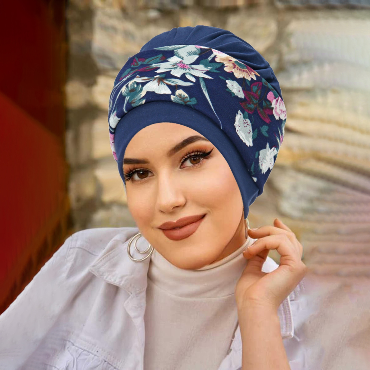 Nouveau femmes musulmanes doux Strech Turban chapeaux pré-attaché foulard imprimé fleur Hijabs Bandana chimio bonnets casquettes couverture