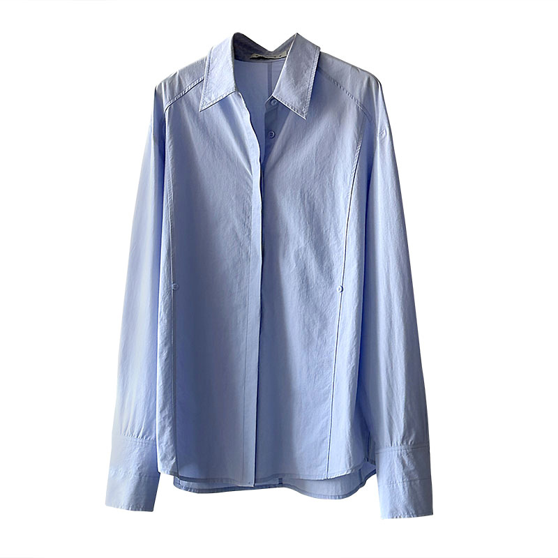 Chemisiers en coton pour femmes, col rabattu, chemisiers de bureau, hauts et chemisiers pour femmes, chemises à la mode, Blusas Roupa Feminina