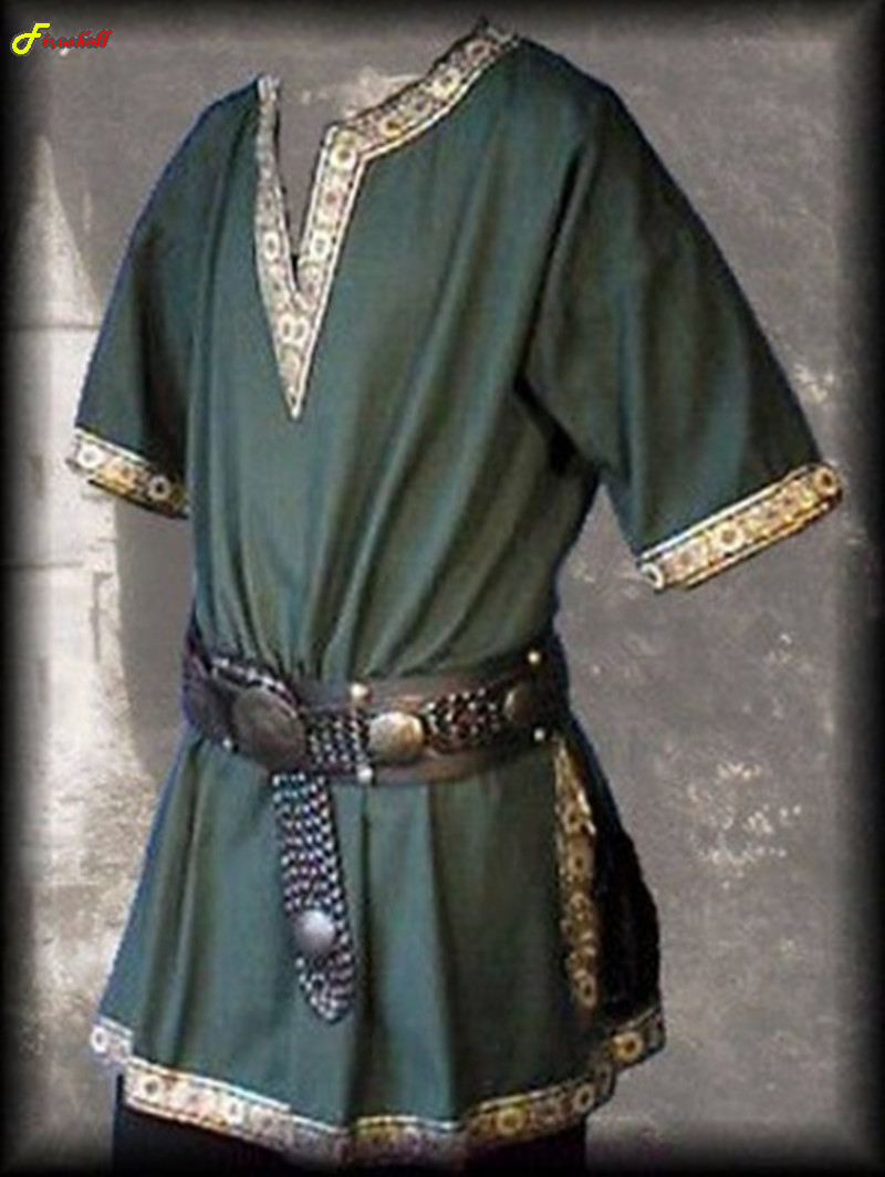 Costumes de Cosplay de la Renaissance Médiévale pour Homme, Tunique de Noble, Viking, Aristocrate, oral alier, Kokor, Halloween, Sans Ceinture