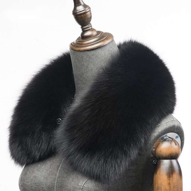 Hiver naturel fourrure de renard écharpe col carré pour hommes foulards courts cou chaud épais foulards réel fourrure de renard châle mâle manteau décorer
