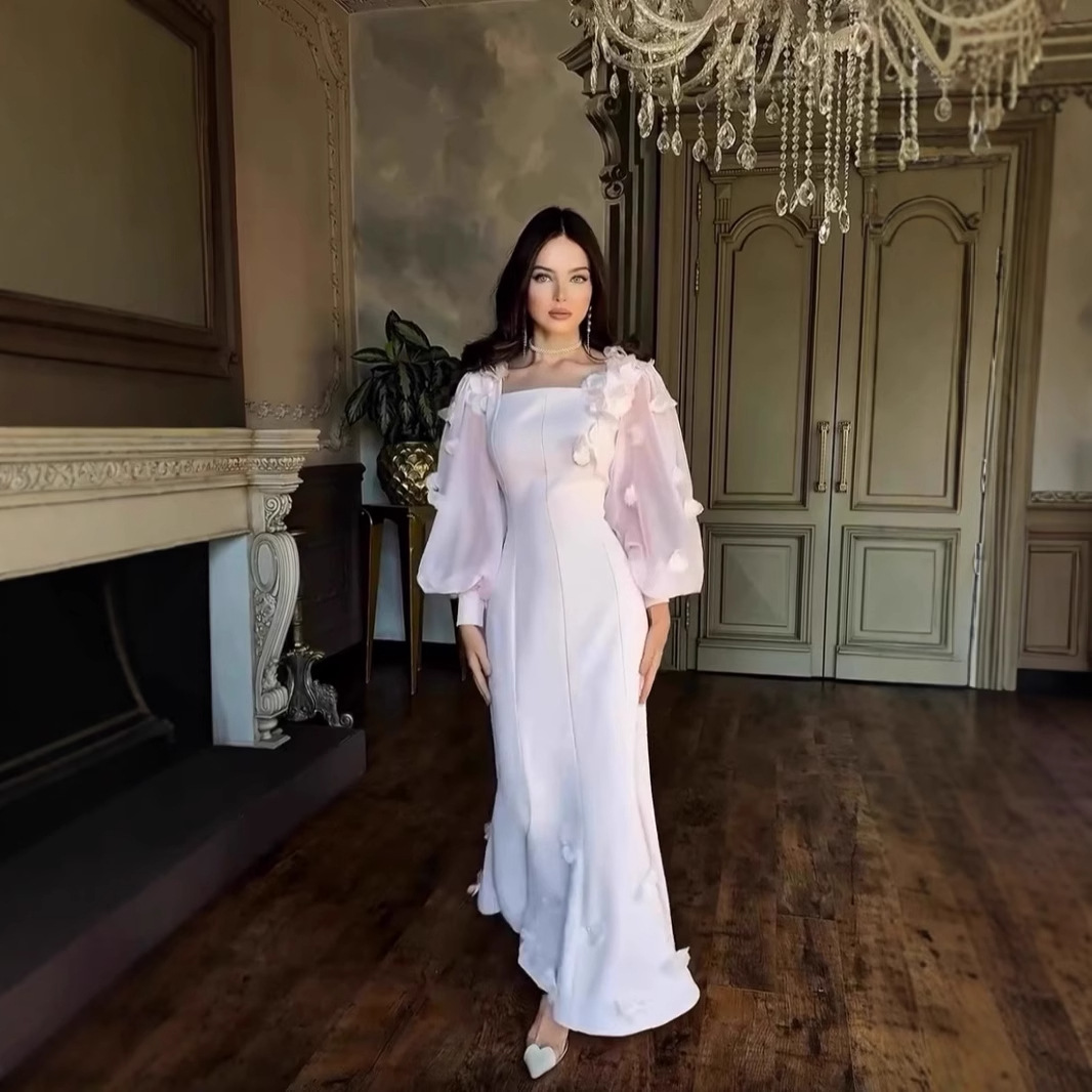 Femmes Robe complète Abaya robes de soirée robes musulmanes caftan fleur à lacets dubaï Abayas Ramadan Jalabiya 2025 arabe longue Robe