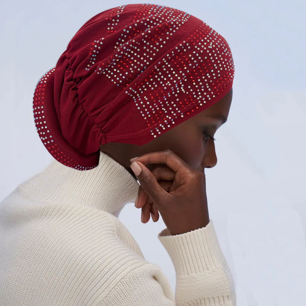 Casquette Turban respirante d'été pour femmes musulmanes sous écharpe casquette dame africaine bandeau Bonnet