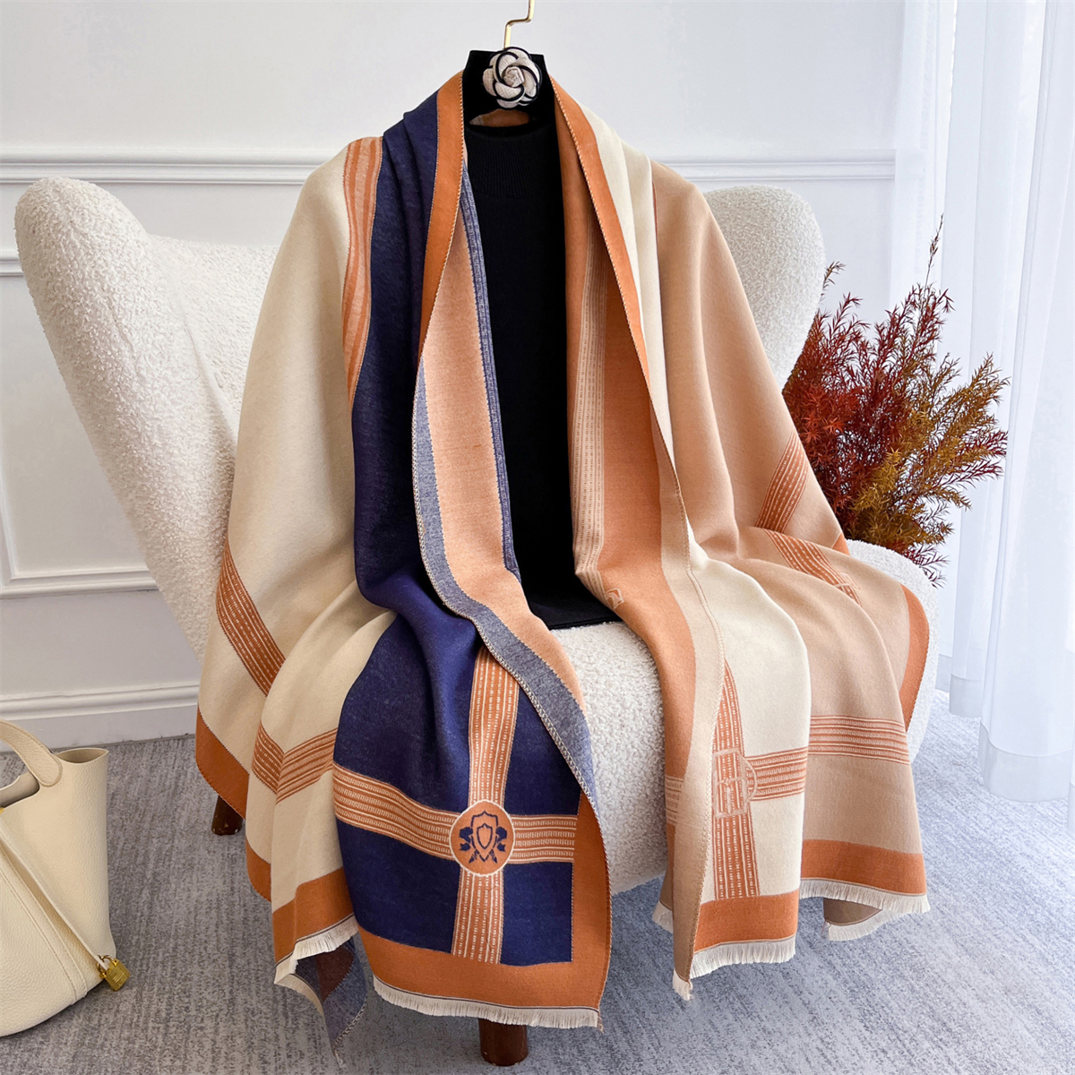Nouveau hiver châle foulards Wrap 2025 Design cachemire écharpe femmes chaud mode Pashmina féminin Poncho foulard Echarpe Bandana