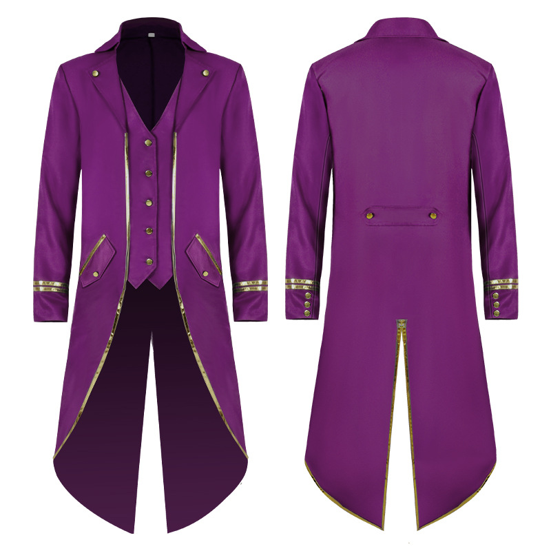 Veste de costume médiévale classique pour homme, style victorien, Renaissance, steampunk, pour Halloween et cosplay