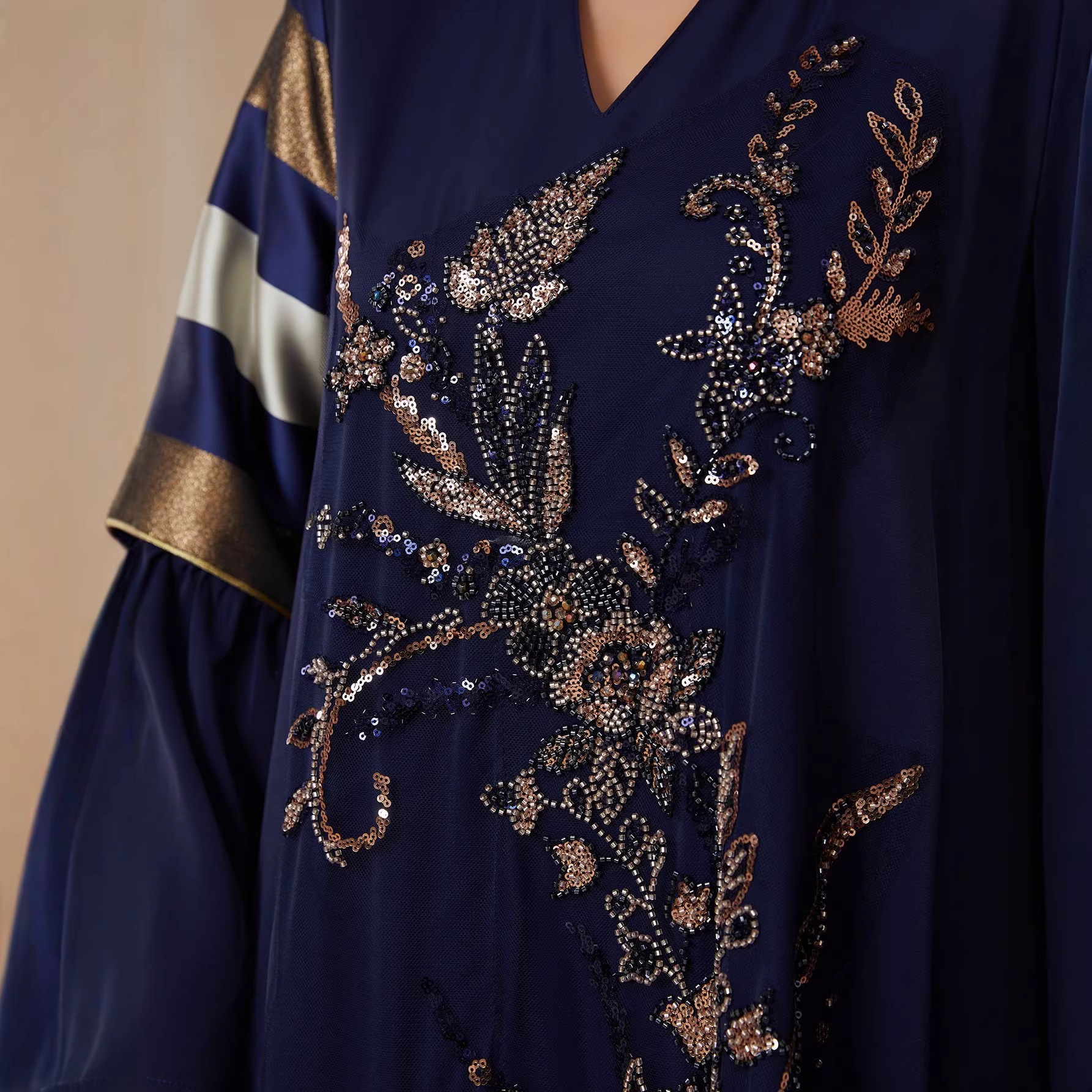 Robe longue Abaya Jalabiya pour femmes musulmanes, tenue de fête Eid, Kaftan Dubaï, Ramadan, avec sequins et patchwork, style arabe, Vestidos 2026