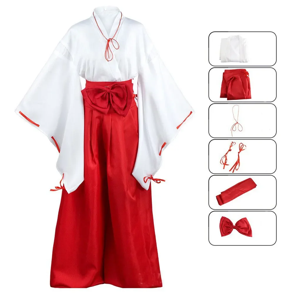 Anime filles garçons Cosplay Inuyasha Kikyo Kimono Costumes ensembles Halloween carnaval habiller tenues fête Disfraz uniforme