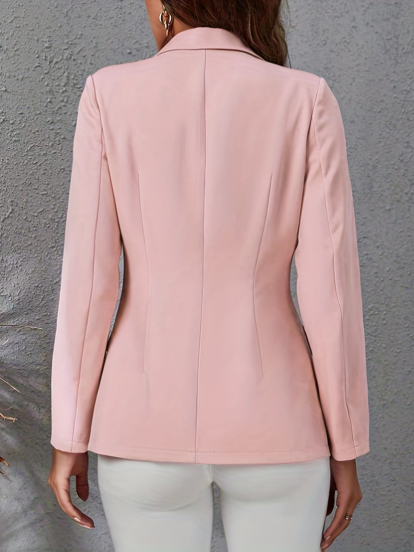 Blazer élégant pour femmes, couleur unie, tendance, adapté à un usage quotidien décontracté et professionnel