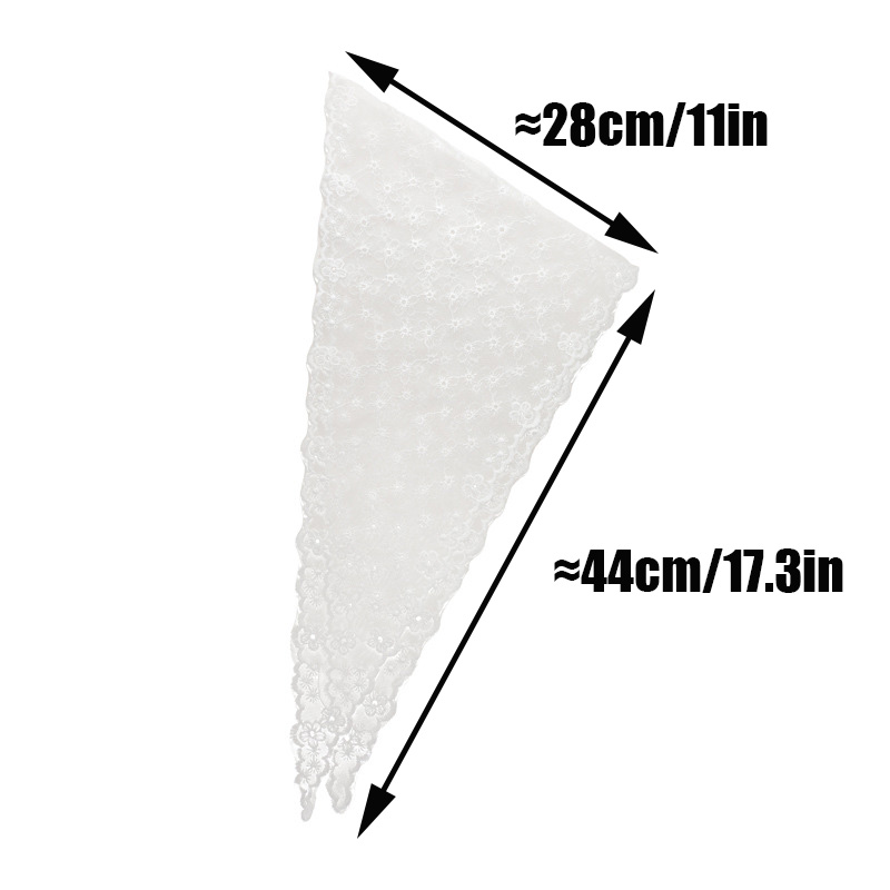 Été blanc tissé dentelle florale cheveux écharpe enveloppes femmes rétro Triangle foulard chapeau voyage Photo bandeau cheveux accessoires