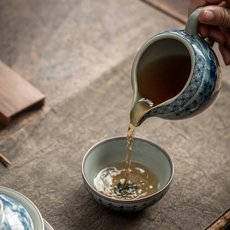 Ensemble de belles tasses à thé de calligraphie chinoise antique, service à thé, tasses de poisson vintage, tasse à thé de cérémonie du thé