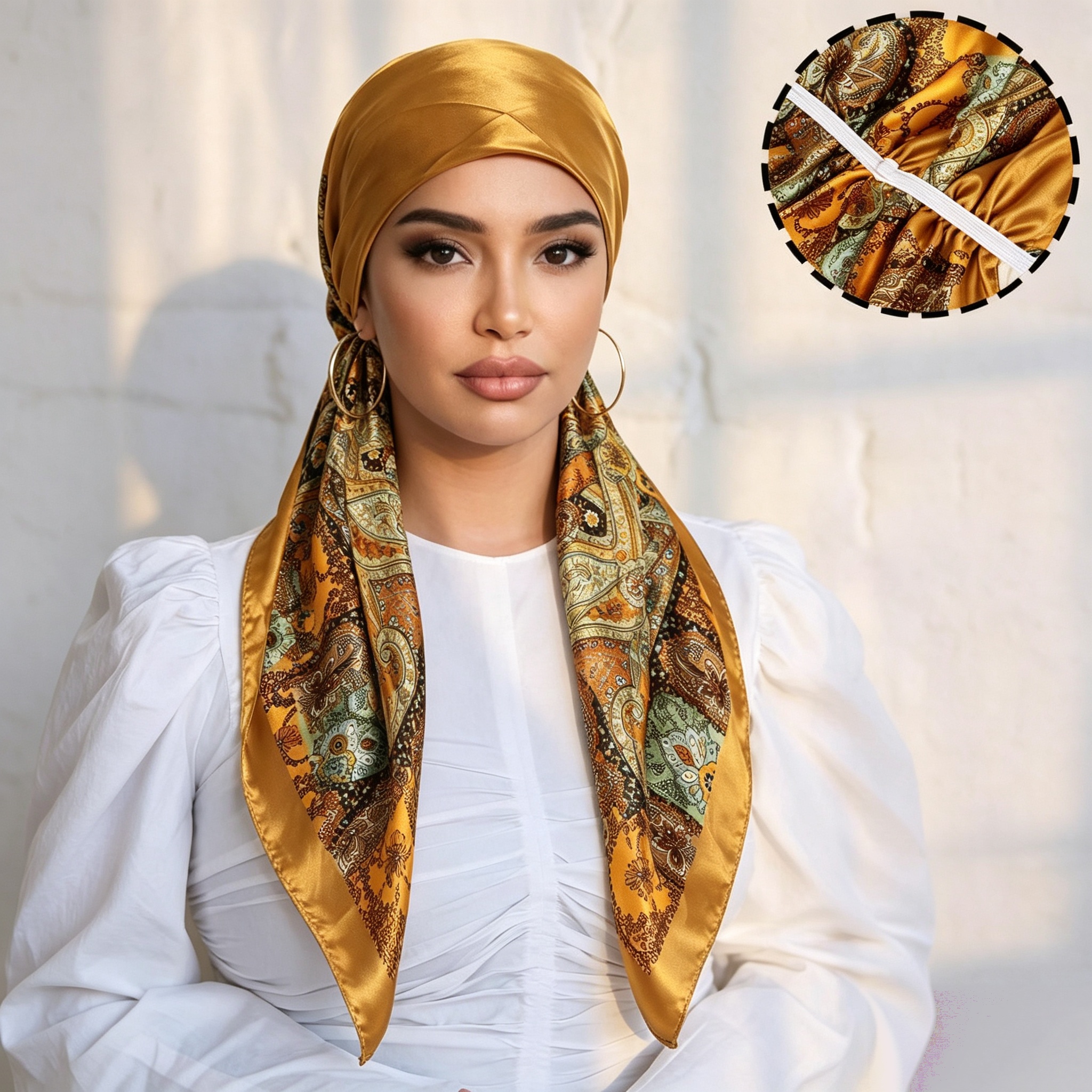 Foulard en satin doux et tendance pour femmes musulmanes, turban, bonnet de chimiothérapie, couvre-chef pour perte de cheveux, bandana.