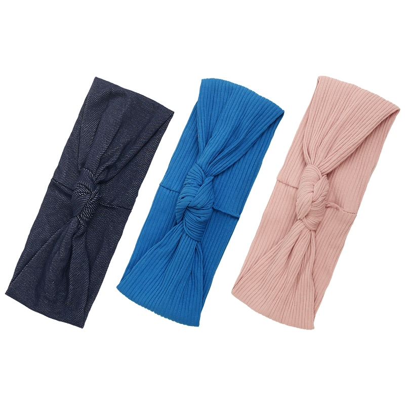 Geebro – bandeau élastique pour femmes, style Boho, rayé, noué, Turban enveloppant, en coton, accessoires pour cheveux, été