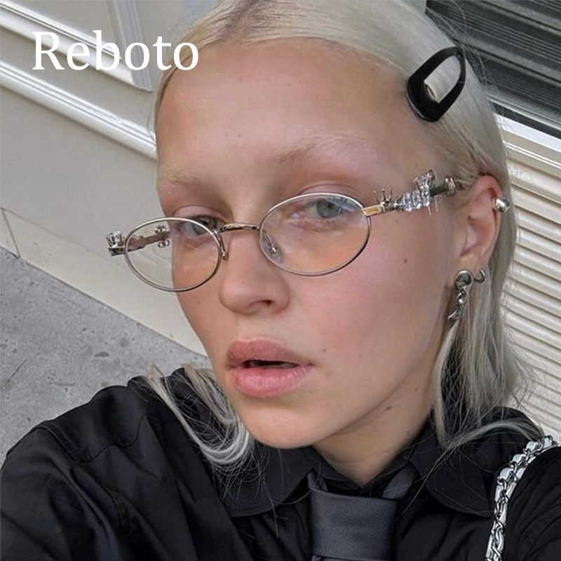 Petites lunettes de soleil ovales sexy pour femmes, monture en métal vintage, lunettes d'ordinateur décoratives, mode rétro, mignon, nouveau