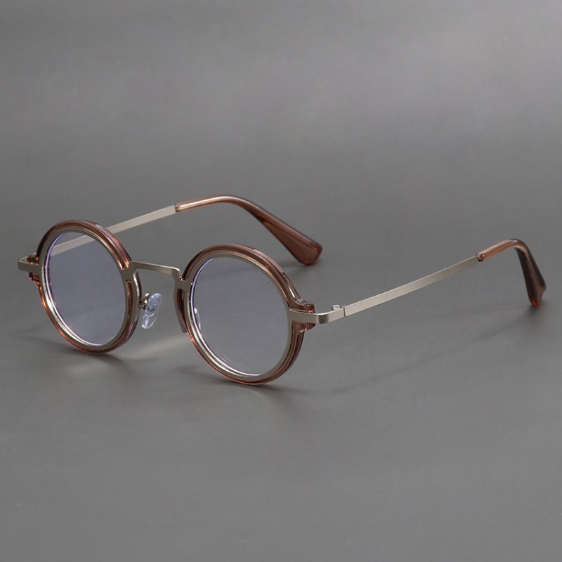 Lunettes à monture ronde tendance, Vintage, pour femmes et hommes, petite monture, blocage de la lumière bleue, lunettes de luxe de styliste