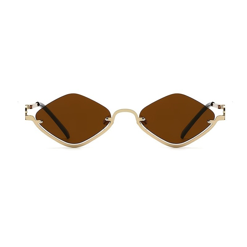 Lunettes de mode pour femmes avec monture en métal diamant ultra-légère de style rétro et demi-monture, idéales pour la photographie de rue