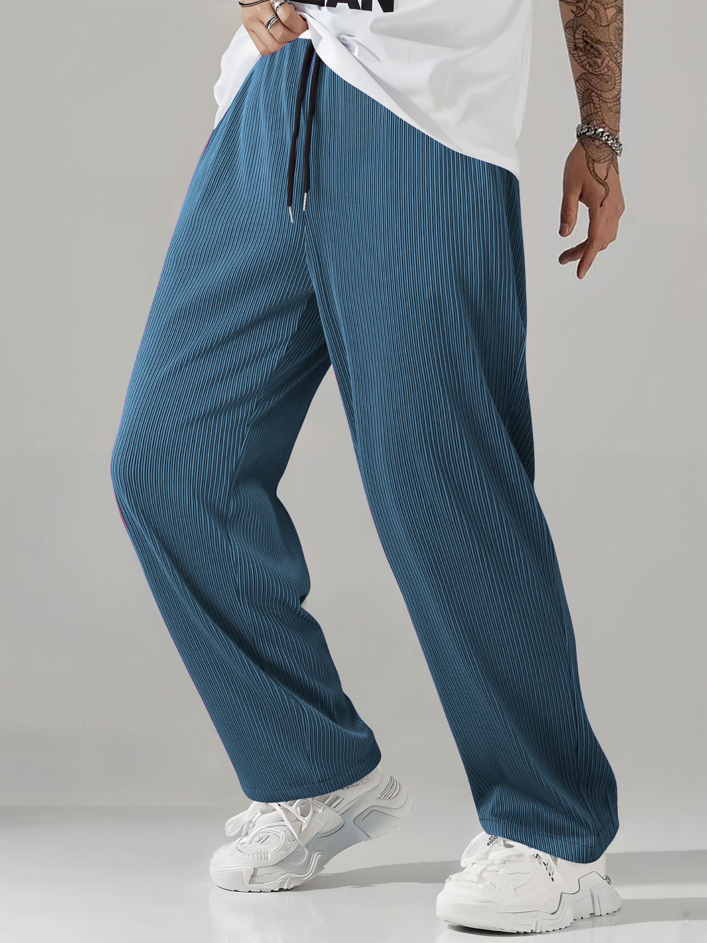 Nouveaux pantalons décontractés pour hommes-Anti-rides, Non extensibles, respirants, élastiques, pantalons à jambes droites résistants aux taches, Streetwear Hip-Hop