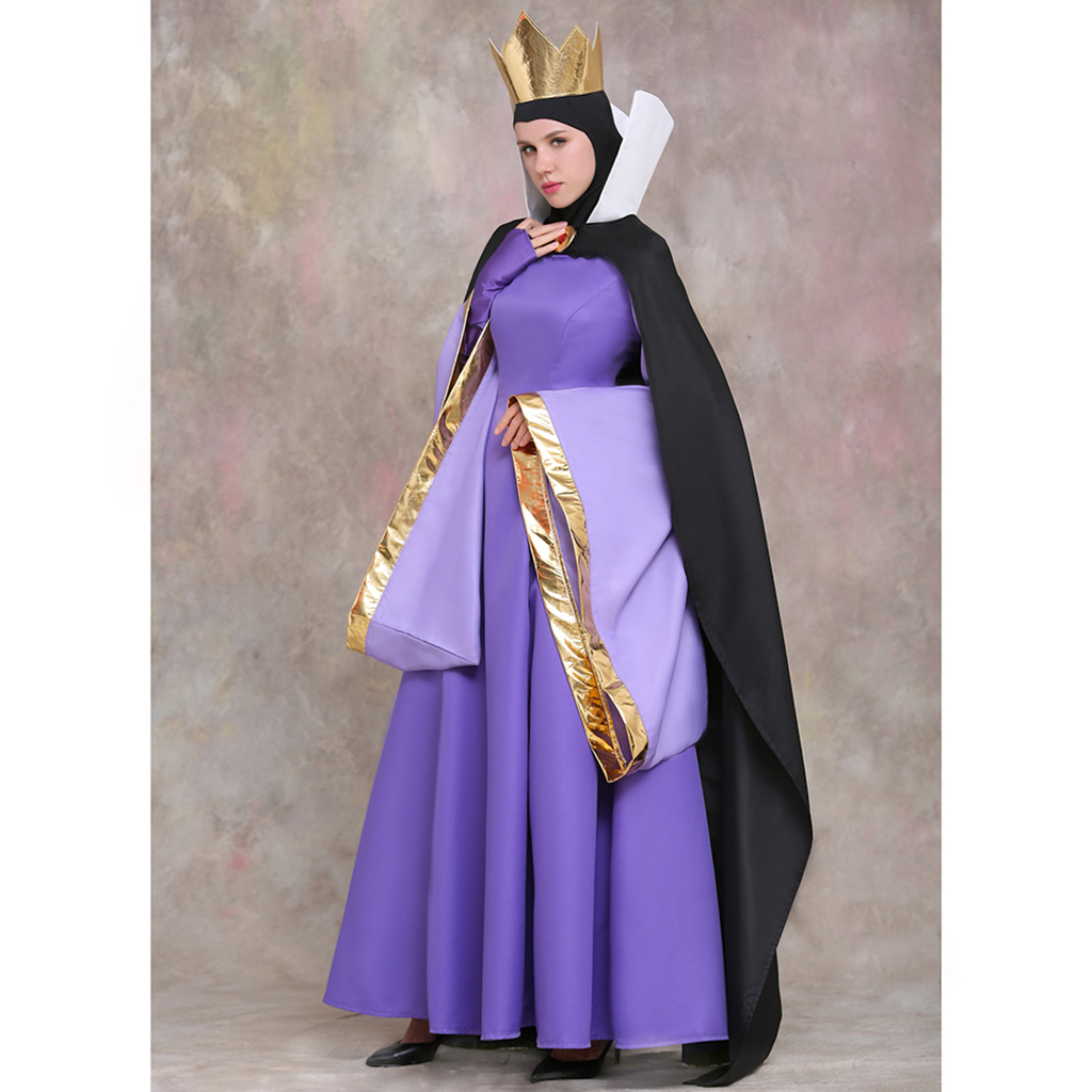 Costume de Cosplay reine maléfique, robe de spectacle dramatique pour adulte, belle-mère reine, jeu de rôle, tenues de carnaval d'halloween