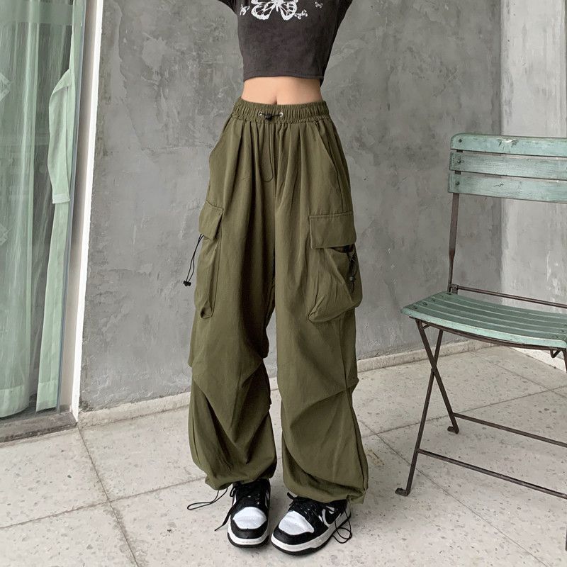 Pantalon de jogging décontracté pour femmes, couleur unie, taille basse, cordon de serrage, jambes larges, Baggy, Streetwear Y2k, survêtement surdimensionné, 2024