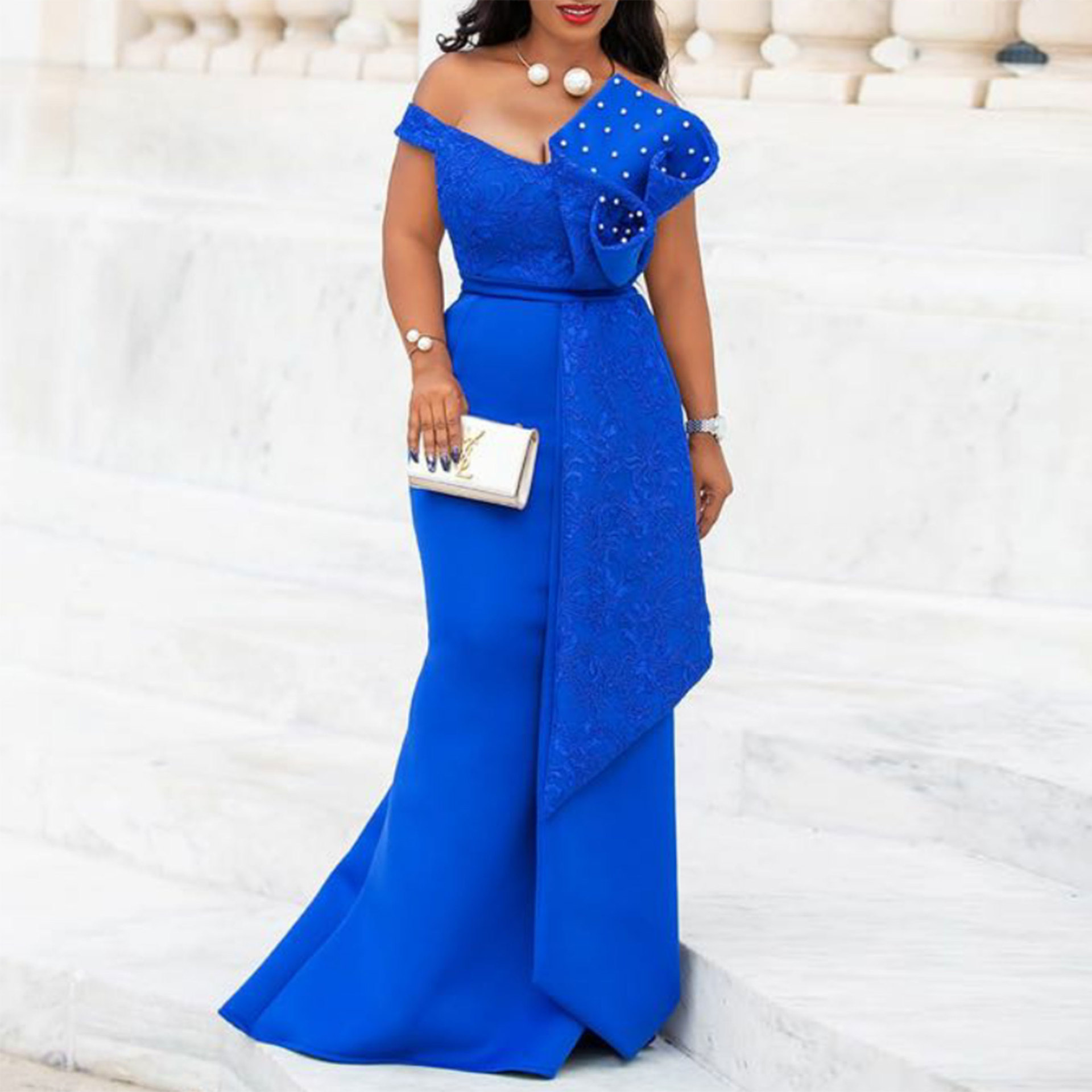 Robe africaine longue pour femmes, printemps et automne 2021