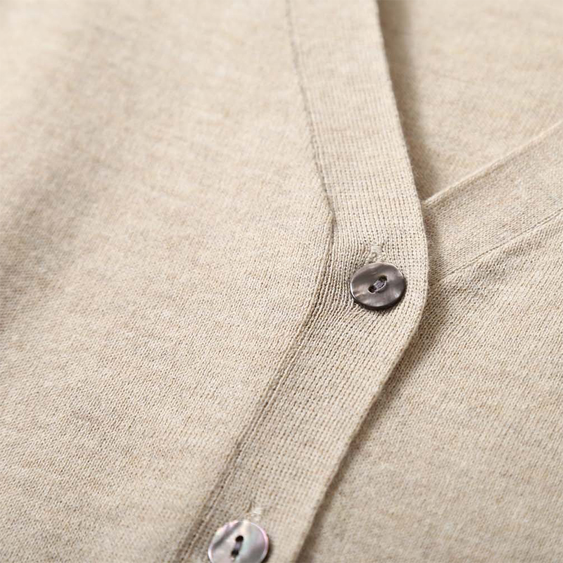 Pull en cachemire mûrier pour femme, couleur unie, col en V, boutons vers le bas, manches longues, cardigan en tricot, manteau chaud, XL, média, Circ049