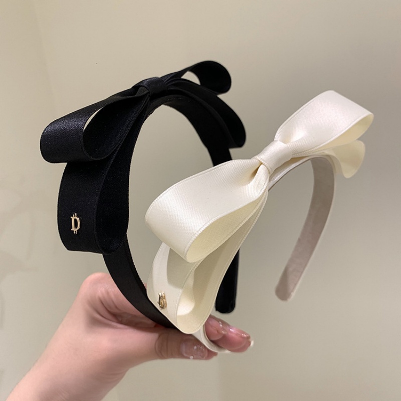 Bande de cheveux à un nœud, bandeau fin noir à bord étroit, faisceau de cheveux crânien à haute pression avec lettre D