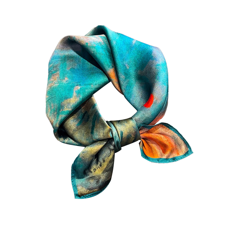 100% foulard en soie pour femmes 53cm luxe imprimé foulard printemps automne foulard marque fleurs motif conception sac à main décorer