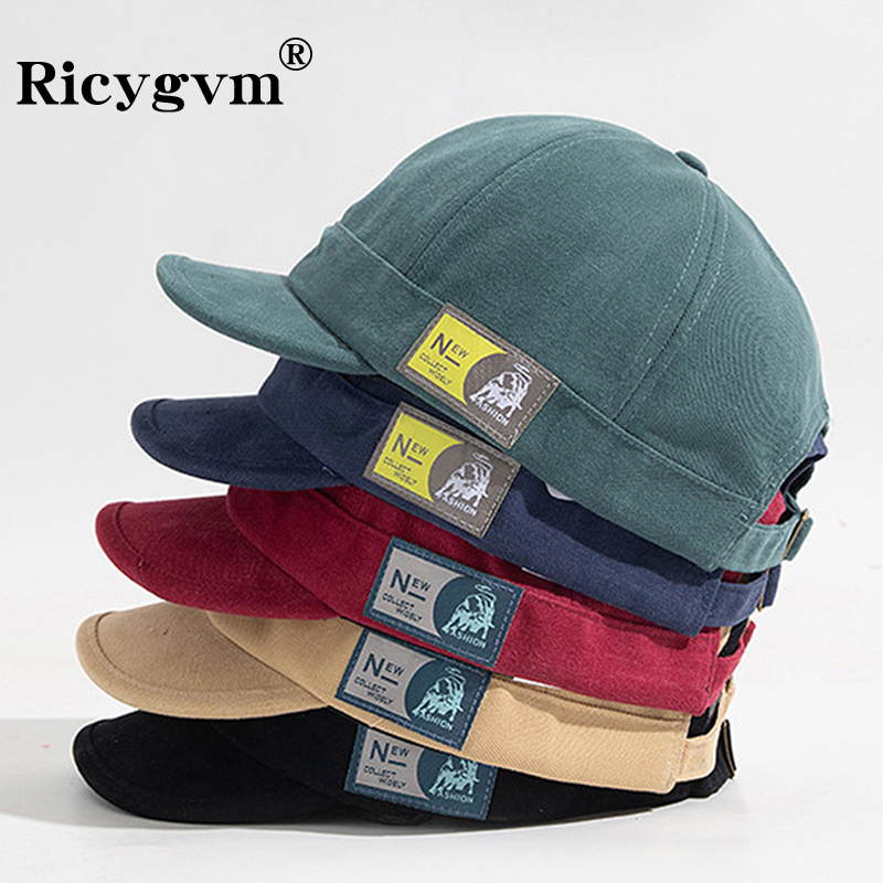 Hommes à bord court chapeau de Baseball hommes rétro lavé coton casquette à visière homme couleur unie Snapback chapeaux Hip Hop Bonnet extérieur pare-soleil